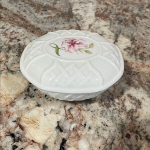 Belleek Floral covered Dish